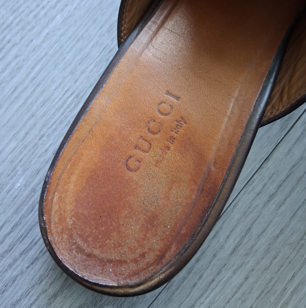 Gucci Princetown Brown Leather Mule 39.5EU - Picture 6 of 16